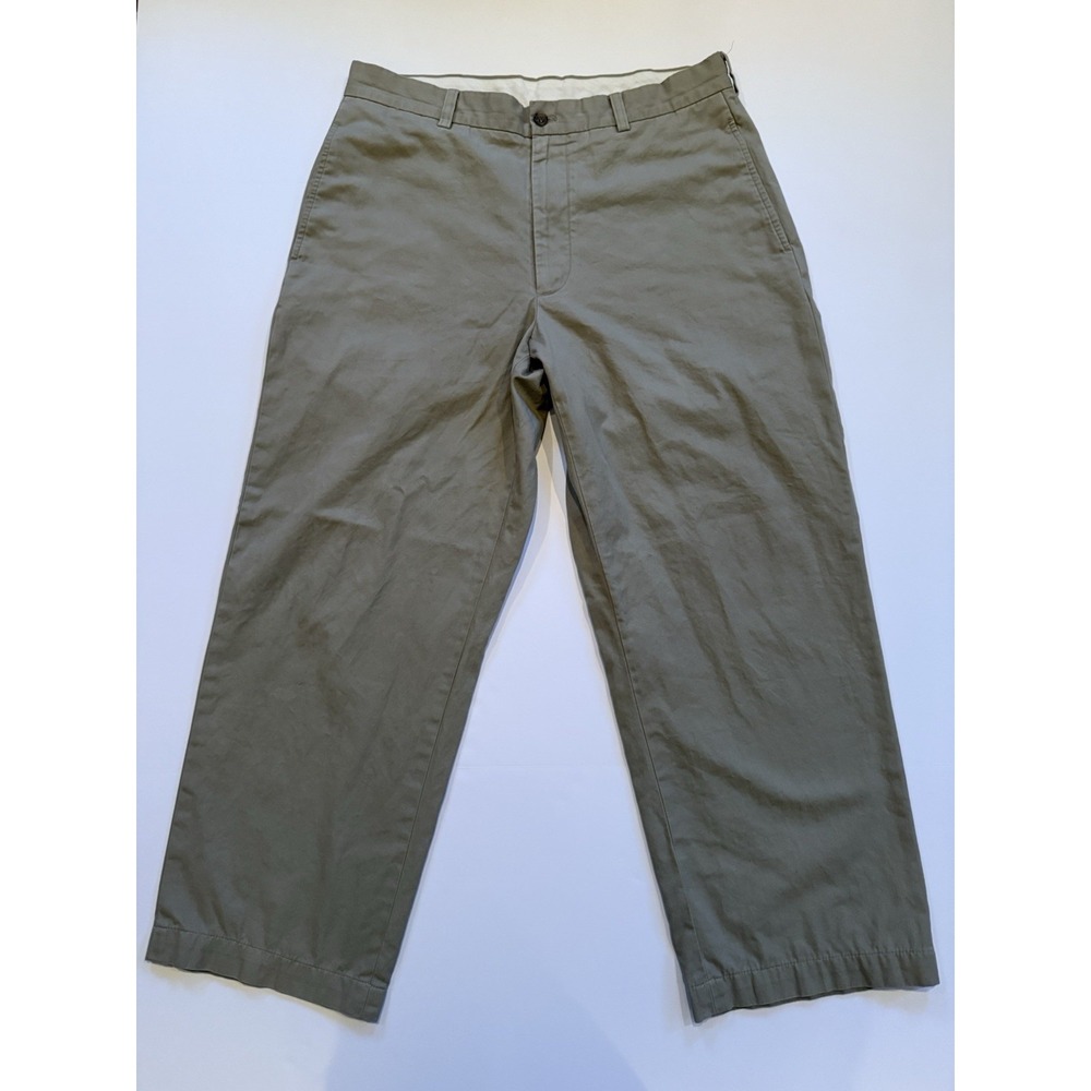 Brooks Brothers 346 Men 33x32 Chino Pants Beige Khaki 100% Cotton Straight Leg